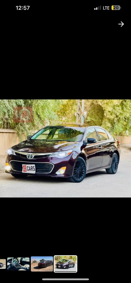للبيع تويوتا أفالون 2013 🚗
* الممشى: 174 ألف مايل

* المحرك: 6 سلندر

* رقم السليمانية باسمي

السيارة بيها 6 قطع صبغ + جلح قليل بالسقف والصندوق وكلشي موضح بالصور  رقم الشاصي بالصور

السعر المطلوب: 13,600 دولار 💵

***********
