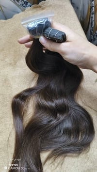 شعر طبيعي • بني غامق • مناسب للإكستنشن