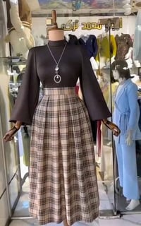 فستان طول كامل • خامة دابل • مقاسات ٣٨-٤٨