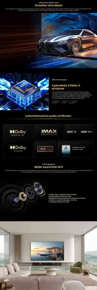 تلفزيون TCL C7K مقاس 55 بوصة هو شاشة مميزة بتقنية QD-Mini LED، تعمل بن...