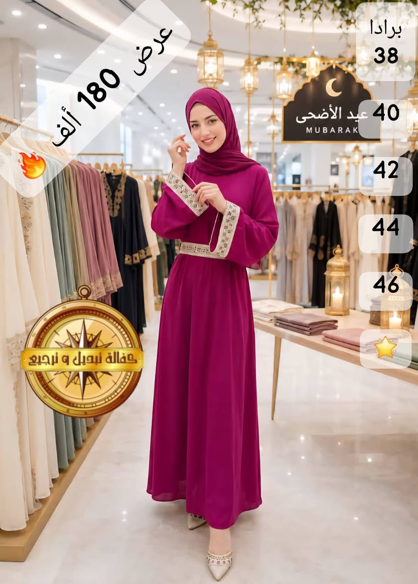السعر المبيع 180 ألف 🔥

*طول الفستان 150 سم 🛑*

فستان طلعة وعيد صيفي تحلاية غيبير مع زنار خصر للصبايا والسيدات موديل قمة بالأناقة والجمال 😍

*القماش:* برادا تقيل جداً قماش أجنبي *مستورد* ممتاز بكفالة🧭✔️

*ألوان عدد:* بالصور والصور واقع ✔️
*قياسات:* 3 مقاسات وبلبسوا⬇️
38 - 40 - 42 - 44 - 46 🌸


**إذا كنت صاحب هذا الإعلان وتريد حذفه لأي سبب، رجاءا أرسل رسالة إلى الدعم الفني**