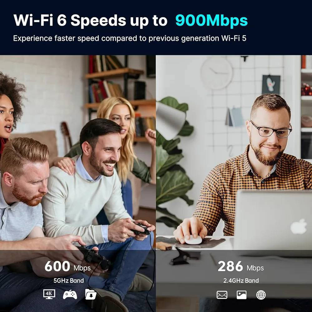 English  |  کوردی  |  عربي 

اسم المنتج: محول واي فاي 6 USB AX900 BT 5.3 WiFi USB للكمبيوتر مع شريحة RTL8851BU ثنائية النطاق 2.4GHz/5GHz حتى 900Mbps 
العلامة التجارية: DragoBug

الحالة: جديد
السعر: 14 الف دينار

متوفر توصيل لكل أنحاء العراق 🚕🚀🌀

⛔ مواصفات المنتج:-

واي فاي 6 فائق السرعة واتصال ثنائي النطاق - استمتع بسرعات فائقة تصل إلى 900 ميجابت في الثانية مع تقنية واي فاي 6 (802.11ax). يضمن التصميم ثنائي النطاق (2.4 جيجاهرتز + 5 جيجاهرتز) بث سلس بدقة 4 كيه وألعاب خالية من التباطؤ وتنزيلات سريعة، مع الحفاظ على التوافق مع أجهزة الراوتر القديمة (802.11a/b/g/n/ac)

تقنية بلوتوث 5.3 المتقدمة - استمتع باتصال لاسلكي محسن مع بلوتوث 5.3، يتميز باستهلاك أقل للطاقة وأداء فائق مضاد للتداخل. مثالي لتوصيل سماعات الرأس والكيبورد والماوس وأجهزة التحكم في الألعاب مع نطاق ممتد واتصالات مستقرة
شريحة تعريف RTL8851BU عالية الأداء - مدعوم بشريحة RTL8851BU الموثوقة، يوفر هذا المحول أداءً مستقرًا وموفر للطاقة مع استقبال لاسلكي محسن. يوفر الهوائي المدمج تغطية قوية للإشارة مع الحفاظ على تصميم صغير محمول. 

تركيب سهل التوصيل والتشغيل - احصل على اتصال على الفور مع التثبيت بدون برنامج تشغيل لأنظمة ويندوز 10/11. تضمن واجهة USB 2.0 العالمية توافقًا واسعًا مع معظم أجهزة الكمبيوتر واللاب توب - ببساطة قم بتوصيله واستمتع بقدرات لاسلكية محسنة على الفور.

مثالي لسيناريوهات الاستخدام المتعددة - سواء كنت تلعب أو تعمل عن بعد أو تجري مكالمات فيديو أو تبث محتوى عالي الدقة، فإن هذا المحول هو الحل الأمثل لترقية سطح المكتب أو اللاب توب الخاص بك إلى أحدث تقنية واي فاي 6 وبلوتوث 5.3 للحصول على أداء لاسلكي فائق.
----------------------------------------------------------

ناوی بەرهەم: ئەداپتەری USB وایفای AX900 BT 5.3 بۆ کۆمپیوتەر بە چیپسێتی RTL8851BU دوو باند 2.4GHz/5GHz تا 900Mbps
 مارکە: DragoBug

 مەرج: نوێ

 نرخ: 14 هەزار دینار

 گەیاندن لە سەرتاسەری عێراق بەردەستە 🚕🚀🌀

 ⛔ تایبەتمەندییەکانی بەرهەم:

 پەیوەندی دوو باند وایفای ٦ی خێرا - چێژ لە خێرایی خێرا و گەورە وەربگرە تا ٩٠٠ مێگابایت لە چرکەیەکدا لەگەڵ تەکنەلۆژیای وایفای ٦ (٨٠٢.١١ax).  دیزاینی دوو باند (2.4GHz + 5GHz) دڵنیای دەدات لە ستریمینگی 4K بە شێوەیەکی نەرم و یاریکردن بەبێ دواکەوتن و دابەزاندنی خێرا، لە هەمان کاتدا گونجان لەگەڵ ڕاوتەرە میراتییەکان (802.11a/b/g/n/ac) دەپارێزێت.

 تەکنەلۆژیای پێشکەوتووی بلوتوس ٥.٣ - چێژ لە پەیوەندی بێ وایەر وەربگرە لەگەڵ بلوتوس ٥.٣، کە تایبەتمەندی کەمتر بەکارهێنانی کارەبا و کارایی بەرزی دژە دەستێوەردانی هەیە.   ئایدیاڵە بۆ بەستنەوەی هێدفۆن و کیبۆرد و مشک و کۆنترۆڵکەری یارییەکان بە مەودای درێژکراوە و پەیوەندی جێگیر.

 چیپی RTL8851BU بە توانای بەرز – بە چیپی متمانەپێکراو RTL8851BU کاردەکات، ئەم ئەداپتەرە کارایی جێگیر و وزە-کارامە پێشکەش دەکات لەگەڵ وەرگرتنی بێ وایەر بەرزکراوە.  ئەنتێنەی ناوەکی ڕووپۆشێکی بەهێزی سیگناڵەکان دابین دەکات لە هەمان کاتدا دیزاینێکی بچووک و گەورە دەپارێزێت.

 دامەزراندنێکی ئاسان بۆ پلاگ و پلەی – دەستبەجێ پەیوەندی بە دامەزراندنی بێ شۆفێرەوە بۆ ویندۆز ١٠/١١ بکە.  ڕووکاری گشتگیر USB 2.0 دڵنیای دەدات لە گونجانی فراوان لەگەڵ زۆربەی کۆمپیوتەر و لاپتۆپەکان – بە سادەیی بیخە ناوەوە و چێژ لە توانا بێ وایەرەکانی بەرزکراوە وەربگرە دەستبەجێ.

 ئایدیاڵە بۆ چەندین سیناریۆی بەکارهێنان – جا تۆ یاری بکەیت، لە دوورەوە کار دەکەیت، پەیوەندی ڤیدیۆیی بکەیت، یان ناوەڕۆکی HD پەخش دەکەیت، ئەم ئەداپتەرە چارەسەرێکی تەواو و گونجاوە بۆ بەرزکردنەوەی مێزەکەت یان لاپتۆپەکەت بۆ نوێترین تەکنەلۆژیای وای فای ٦ و بلوتوس ٥.٣ بۆ کارایییەکی بێ وایەرێکی بەرز.

 - ...
Product Name: AX900 BT 5.3 WiFi USB Adapter for PC with RTL8851BU Dual-Band 2.4GHz/5GHz Chipset up to 900Mbps
Brand: DragoBug

Condition: New

Price: 14,000 IQD

Delivery available throughout Iraq 🚕🚀🌀

⛔ Product Specifications:

Superfast WiFi 6 Dual-Band Connectivity - Enjoy blazing-fast speeds up to 900Mbps with WiFi 6 (802.11ax) technology. The dual-band design (2.4GHz + 5GHz) ensures smooth 4K streaming, lag-free gaming, and fast downloads, while maintaining compatibility with legacy routers (802.11a/b/g/n/ac).

Advanced Bluetooth 5.3 Technology - Enjoy enhanced wireless connectivity with Bluetooth 5.3, featuring lower power consumption and superior anti-interference performance.  Ideal for connecting headphones, keyboards, mice, and game controllers with extended range and stable connections.

High-performance RTL8851BU chip – Powered by the reliable RTL8851BU chip, this adapter delivers stable and energy-efficient performance with enhanced wireless reception. The built-in antenna provides strong signal coverage while maintaining a compact and portable design.

Easy plug-and-play installation – Get connected instantly with driver-free installation for Windows 10/11. The universal USB 2.0 interface ensures broad compatibility with most PCs and laptops – simply plug it in and enjoy enhanced wireless capabilities instantly.

Ideal for multiple usage scenarios – Whether you're gaming, working remotely, making video calls, or streaming HD content, this adapter is the perfect solution to upgrade your desktop or laptop to the latest Wi-Fi 6 and Bluetooth 5.3 technology for superior wireless performance.

- ...


**إذا كنت صاحب هذا الإعلان وتريد حذفه لأي سبب، رجاءا أرسل رسالة إلى الدعم الفني**