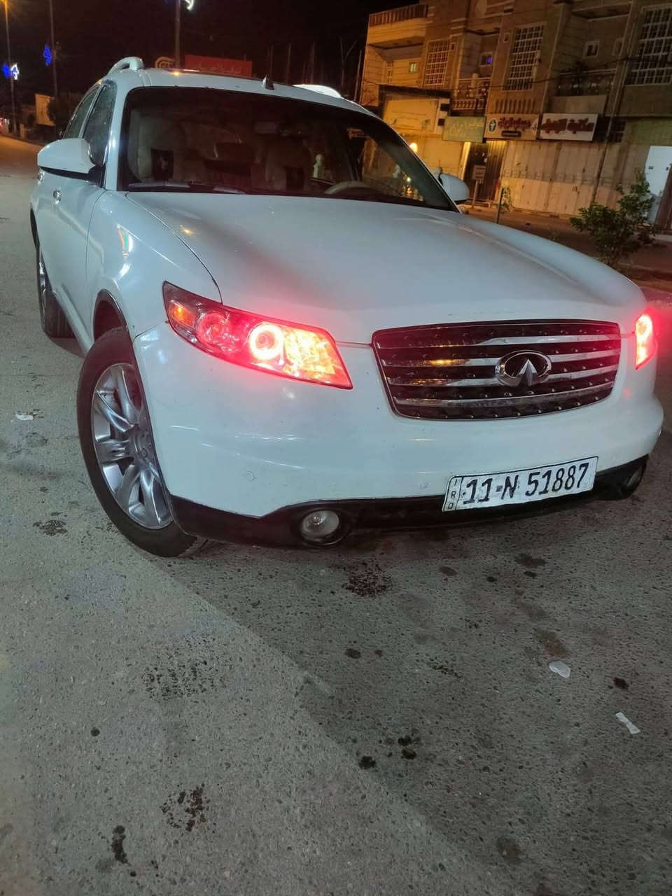 نيسان انفنتي FX35 V6 3500
موديل 2008المرغوب
اللون ابيض خليجيه 
رقم بغداد  
هزة جديدة 2030
سيارة رقم مميز
السيارة بدون ضربة أو حادث 
ليبل واحد من الدعامية للدعامية 
سيارة جديدة بمعني الكلمة 
مواصفاتها معروفة 
كشنات كهرباء تدفئة تبريد 
ستيرن كهرباء 
كشنات ميموري وضعيتين
نظام الصوت بووز 8سماعات
شاشة معلومات وتشخيص العطل 
صندوق شفط 
جام كهرباء اوتماتيك نظام ترحيب 
لايت زنون شركة وتحكم بيه
ويل 20 شركة الأصلي بعده
فور ويل 
كهربائيات شغال كاملة 
سيارة عليهة ادامة جديدة 
صدر امامي جديد
تايرات جدد
كير مكينة مكفولات ممفتوحات 
سيارة على وضع الشركة بلاد جراد فقط بل جنطه مثل ما مبين بل صوره
سيارة بدون حادث فقط باب سايق طخه ***********
