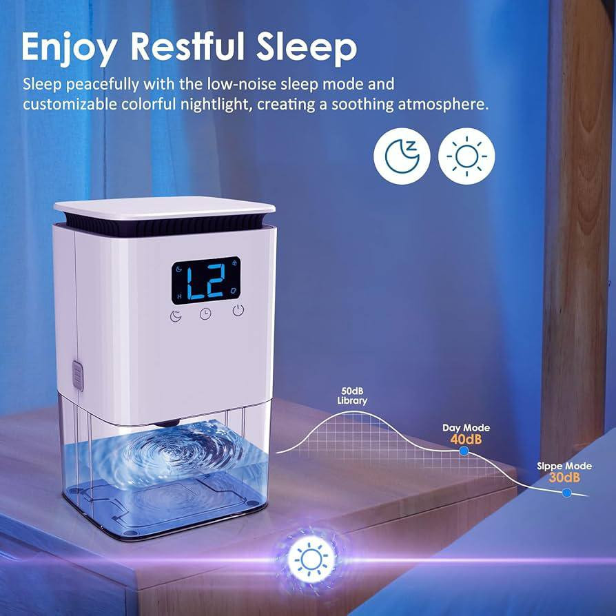 (Dehumidifier)   متعدد الوظائف يُستخدم لتقليل الرطوبة في الغرفة أو المكتب.
إزالة الرطوبة من الهواء.

مؤقّت تشغيل (Timer).

إضاءة LED ملونة (7 ألوان).

وضع ليلي هادئ.

إيقاف تلقائي عند امتلاء خزان الماء.

شاشة عرض رقمية.

المواصفات:

سعة خزان الماء: 1300 مل.

القدرة: 40 واط.

يعمل على كهرباء 100–240 فولت.

حجمه صغير ومناسب للطاولة أو الغرف الصغيرة.

يُفيد في:

تقليل العفن والرائحة والرطوبة.

حماية الملابس والأثاث.

تحسين الجو في الغرف الرطبة.

للاستفسار ***********

السعر 25 مع التوصيل
