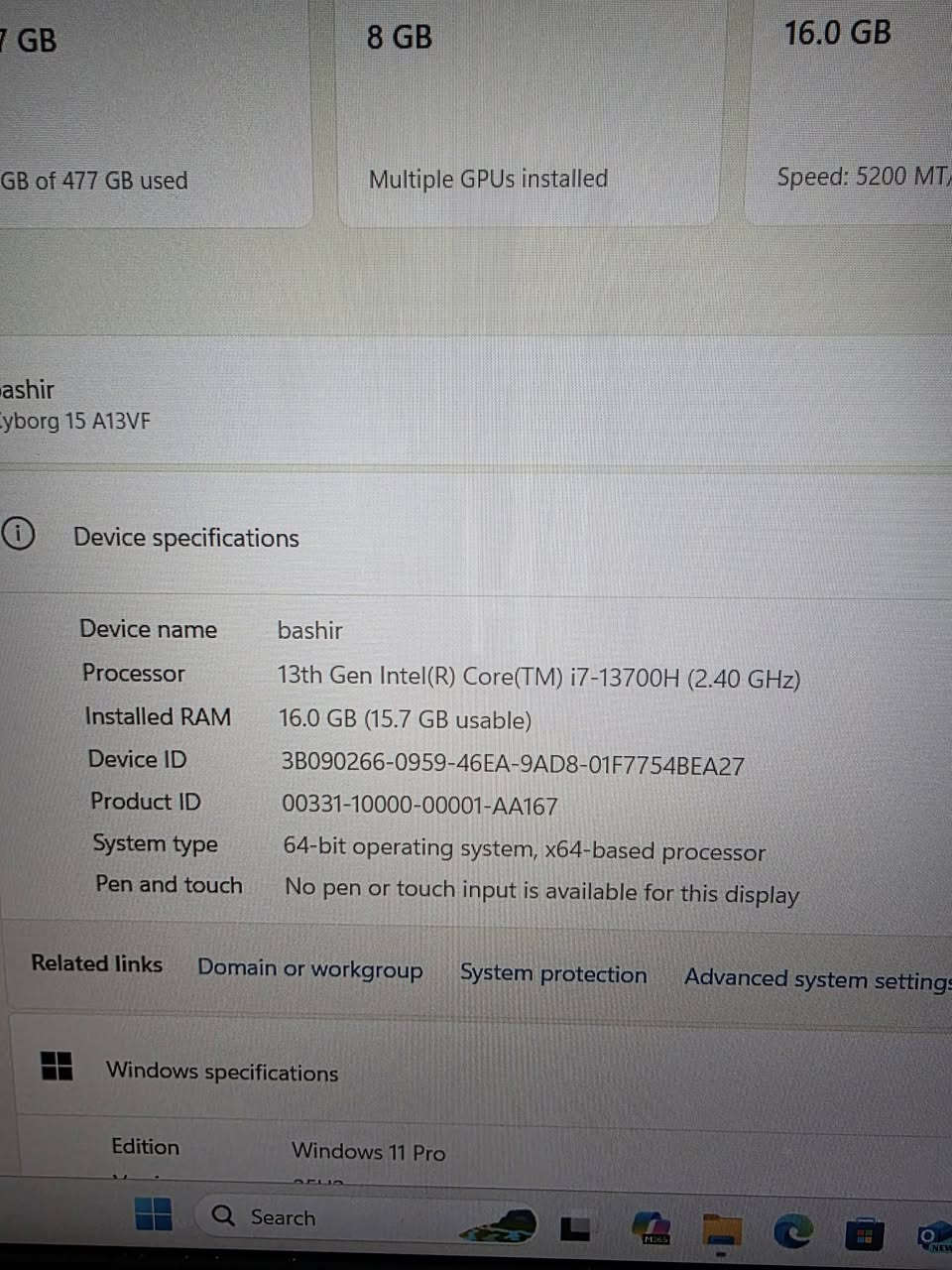 سلام عليكم لاب توب للبيع شركه msi 
كارت شاشه 4060 16g
رامات 16
المعالج i7 13h
نضافه فول 100%
غراضه كامله كلهن 
وندوز 11 
سعر ب١٣٥٠ 
عنوان بغداد اعظميه 
*********** فقط واتساب
