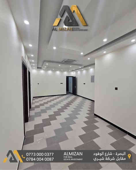 ⚖️ الـمـيـزان للاسـتثمـار الـعقـاري ⚖️

🔶شقــق حديثــة للإيجــار 🔶

من ضمن بناية حديثة  بناء 2025  
في البصره - تقاطع المشراق 

مناسبة لأصحاب الشركات والموظفين 

وتتميز بالمواصفات التالية:

المساحة 110 متر 
غرفتين منام
صالة
مطبخ مؤثث
 صحيات 
بناء حديث تتمتع بتقنيات نظام كهرباء ذكي (سمارت).
مصعد حديث لراحة السكان ودرج
تبريد مركزي وتدفئة
حراسة على مدار الساعة
خدمات متكاملة لتلبية جميع احتياجاتك.

🔸الايجار : 900$ دولار امريكي وقابل للتفاوض

🔸نعمل لايجاد افضل العروض العقارية لكم

⚖️⚖️⚖️⚖️⚖️⚖️⚖️⚖️⚖️⚖️
🔹الفيس بوك 
‏(https://www.facebook.com/profile.php?id=61552046311066&mibextid=LQQJ4d)
🔹الانستكرام
https://www.instagram.com/almizan_iq?igsh=MWl5ZzVqZTBkYTJobQ==
🔹التليجرام
‏almezan_real
🔹التيك توك
https://www.tiktok.com/@almezan_real?_t=8hFjVbhQp2z&_r=1
السوق المفتوح 
( الميزان للاستثمار العقاري ) 
  🔶 أرقام المكتب
      🔹 *********** 
     🔹 *********** 

📌البصرة - شارع الوفود - مقابل معرض شيري للسيارات
