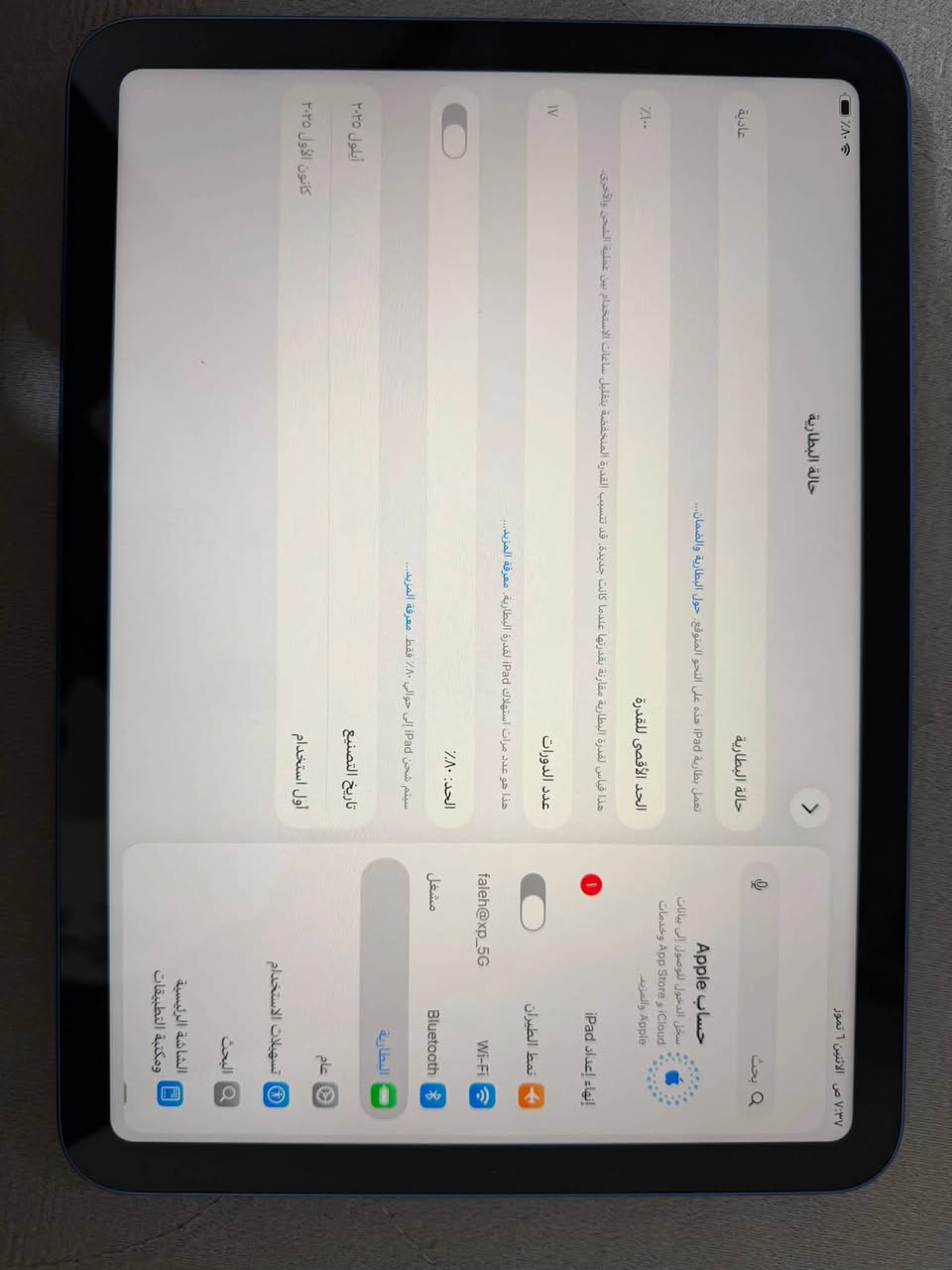 ايباد A16 ذاكرة 128 مشحون 17 مره جهاز نظيف مامبدل بي شي 
شاحنته مامستخدمه داخل ضمان ابل 
سعره 500 الف 
مكاني بغداد الشعب 
***********
