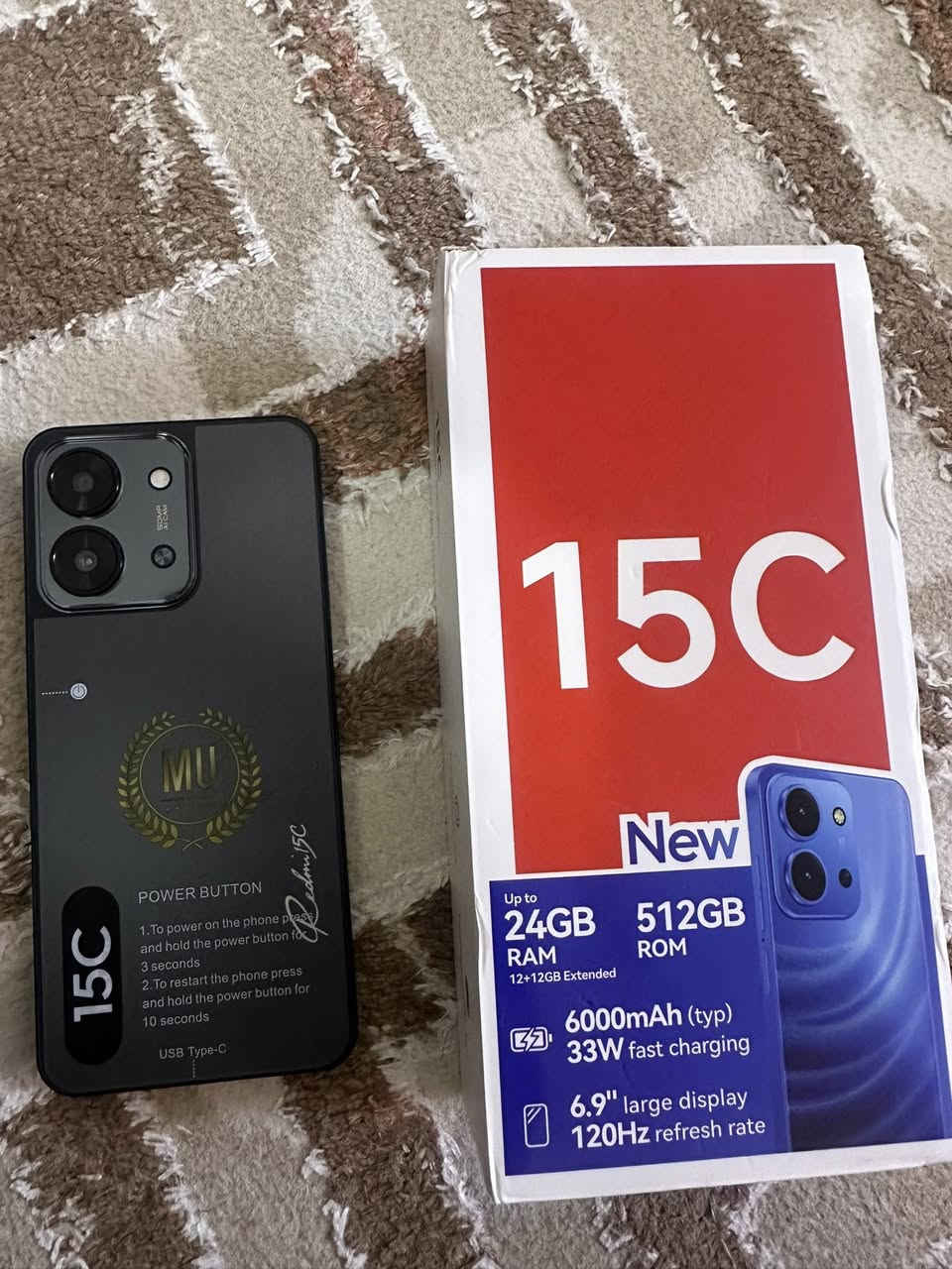 ريدمي C15 ذاكرة 512 رام 24 الجهاز جديد مع ملحقاته السعر 170 مكاني المشتل الاتصال عل ***********
