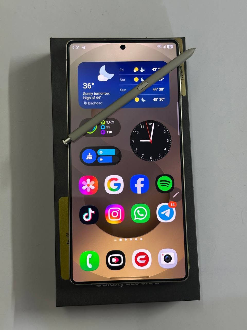 📱 للبيع Samsung Galaxy S25 Ultra

* اللون: تيتانيوم ذهبي
* السعة: 256
* الجهاز نظيف جدًا، استخدام خفيف، بدون أي مشاكل.
* كارتون موجود مع الضمان الرسمي.
* كل شيء يعمل بكفاءة 100%.

💰 السعر: 1,250,000 دينار عراقي (قابل للتفاوض البسيط ).

📍الموقع: بغداد الشعب 
📞 للتواصل: ***********
