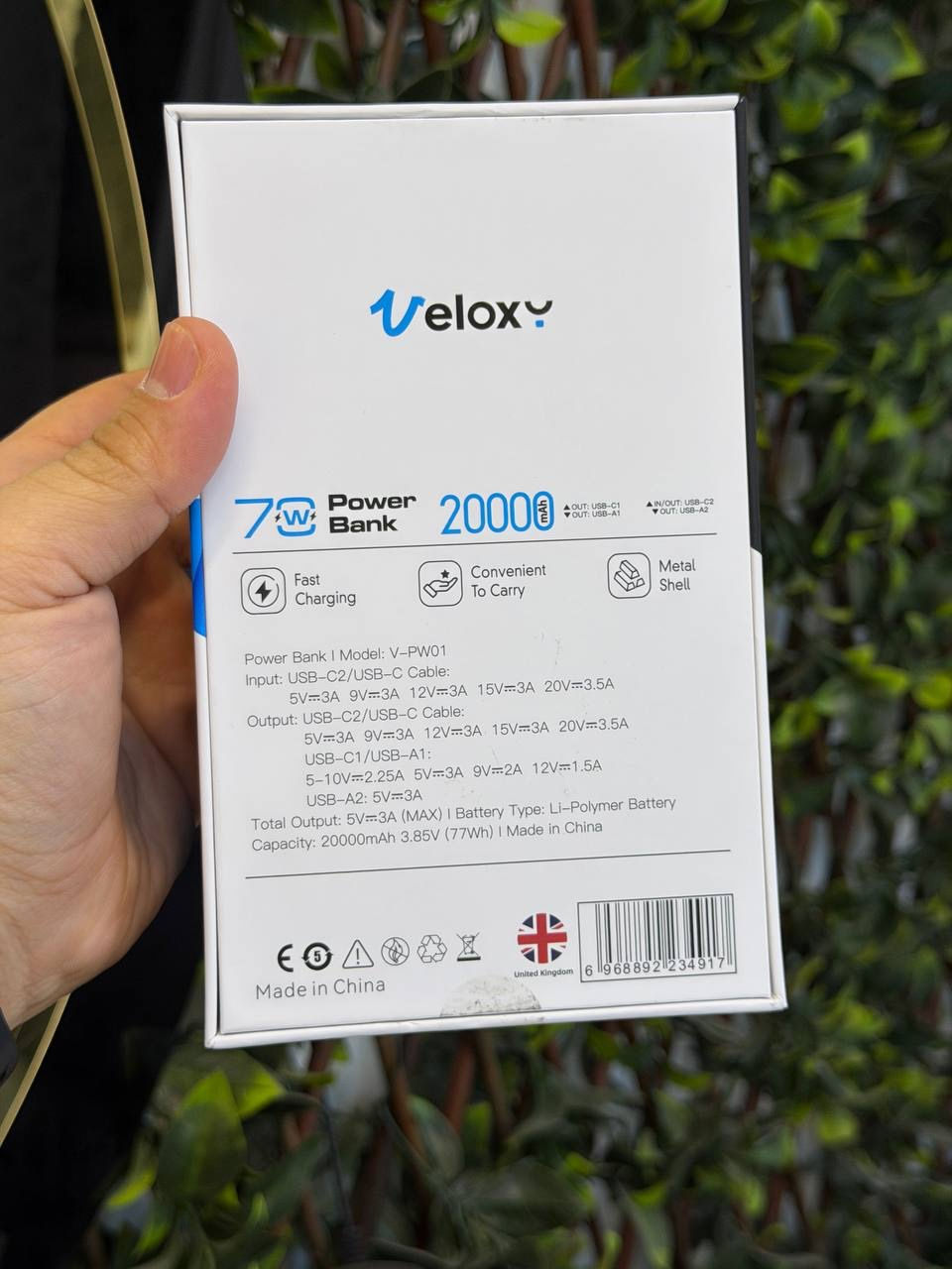 لاول مره في العراق 
العملاق البريطاني VELOXY وبضمان سنة كاملة 
شاحن طوارئ حجم 20,000mAh وبقدرة 70w يدعم شحن فائق السرعة 3.0 ( للاجهزه التي تدعم 3.0 )
اربع منافذ للشحن + كيبل تايب سي فيته
 

————————-

السعر  ٥٥  الف فقط

————————
توصيل كل العراق ٥ الأف 
————————-
للحجز او الاستفسار المراسله على الواتساب

***********

***********

————————-

العنوان شارع فلسطين مجاور الكوخ 
مكتب H&H
————————-
رابط جميع برامج التواصل 
https://heylink.me/hussein.handh/
————————-
رابط الانضمام لكروب الواتساب

https://chat.whatsapp.com/FvFJNN4B3DU3r8Zw96uhig?mode=gi_t

رابط الانضمام لقناة الواتساب

‏ https://whatsapp.com/channel/0029VbCZofYISTkPK9NW1729
