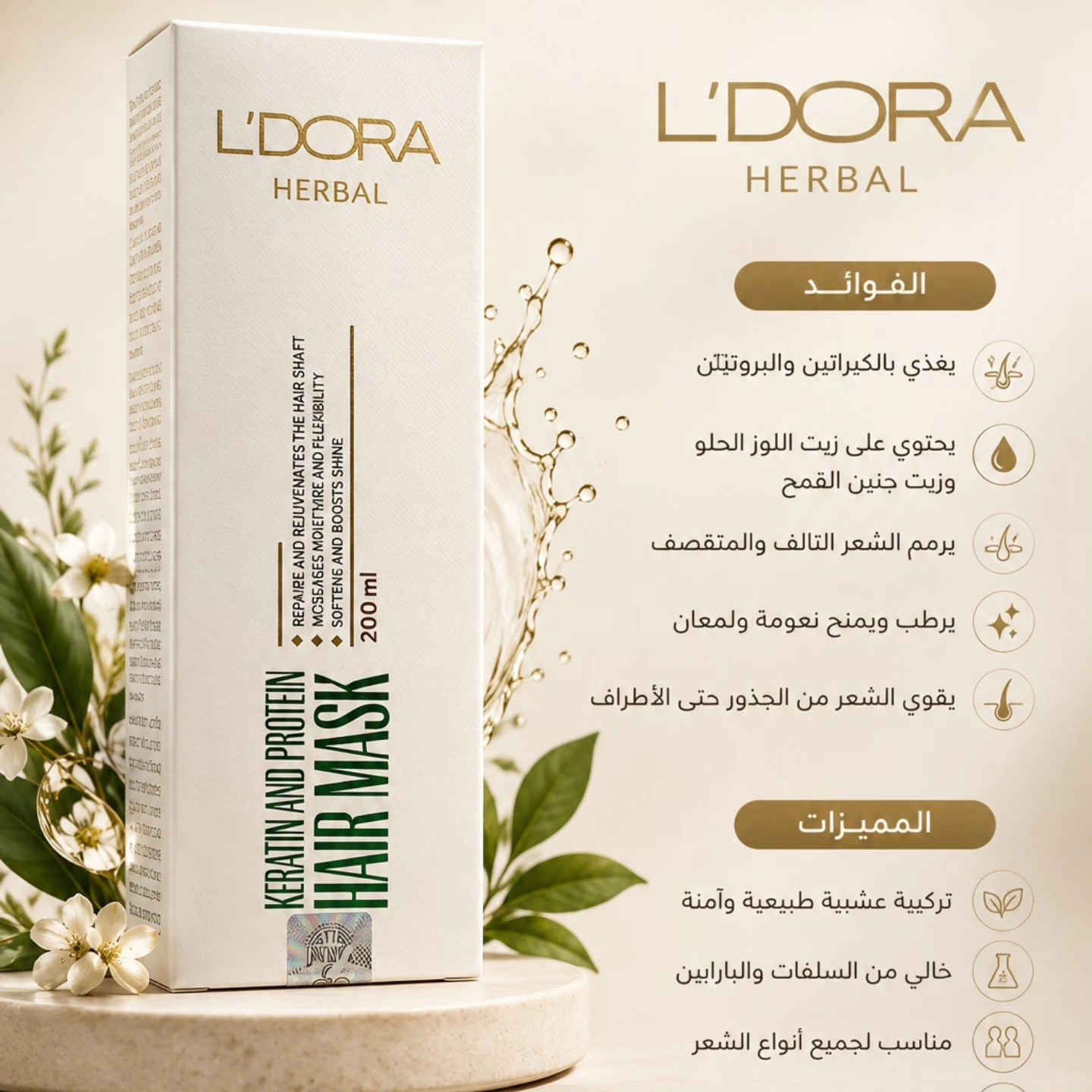 ✨ جمال شعرك يبدأ من العناية الصحيحة ✨

امنحي شعرك تجربة عناية متكاملة مع مجموعة
L'DORA HERBAL 🌿
تركيبة عشبية فاخرة صُممت لتمنح شعرك القوة، الحيوية واللمعان من أول استخدام.

💚 شامبو ضد القشرة
ينظف فروة الرأس بعمق ويساعد على تقليل القشرة والتهيج مع إحساس دائم بالانتعاش.

💚 ماسك الكيراتين والبروتين
يغذي الشعر التالف بتركيبة غنية بالكيراتين والبروتين ليمنحك نعومة ولمعاناً صحياً.

💚 تونك مضاد لتساقط الشعر
يساعد على تقوية البصيلات وتحفيز نمو الشعر وتقليل التساقط بشكل ملحوظ.

✔️ مكونات طبيعية مختارة بعناية
✔️ خالٍ من السلفات والبارابين
✔️ مناسب لجميع أنواع الشعر
✔️ عناية يومية تمنحك شعراً أكثر صحة وكثافة

لأن شعرك يستحق الأفضل…
اكتشفي روتين العناية المثالي مع L'DORA HERBAL ✨
السعر مع التوصيل ٤٠ الف مع التوصيل داخل البصرة 

📍 متوفر الآن
📲 للطلب والاستفسار عبر الانستغرام: @b.lumiera

#LDORA #لدورا_هيربل #عناية_بالشعر #شعر_صحي #كيراتين بروتين ضد_التساقط ضد_القشرة HairCare b_lumiera


**إذا كنت صاحب هذا الإعلان وتريد حذفه لأي سبب، رجاءا أرسل رسالة إلى الدعم الفني**