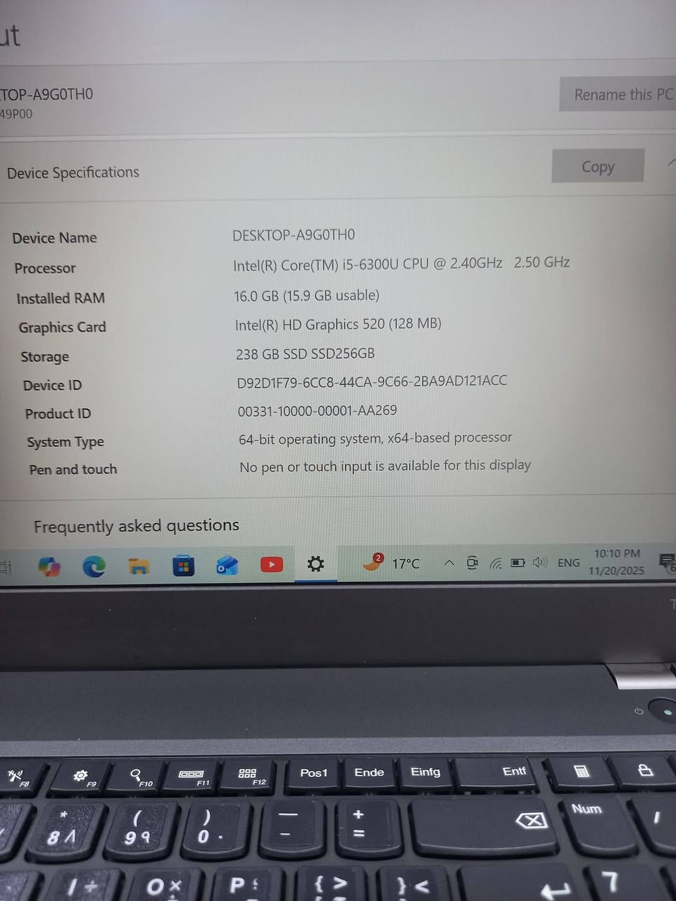 لابتوب لينوفو lenovo 
حجم الشاشة 15.6
الرام 16
المعالج كور اي 5  الجيل 6
الهارد  256     ssd 
الرام  16.  ddr4 
كارت الشاشة  4  شير 
حجم الشاشة  15.6
الشحن اكثر من ساعتين 
الشاحنة اصلية 
يوجد منفذ تايب سي للشحن ولنقل البيانات  
الجهاز مكفول من العطل والتصليح
 الملحقات شاحنة وجنطة 
السعر   225
للمزيد من العروض ادخل على اعلاناتي 
***********
***********
يوجد توصيل

تتوفر لدينا مجموعة لابتوبات بأسعار مناسبة ومواصفات مختلفة
