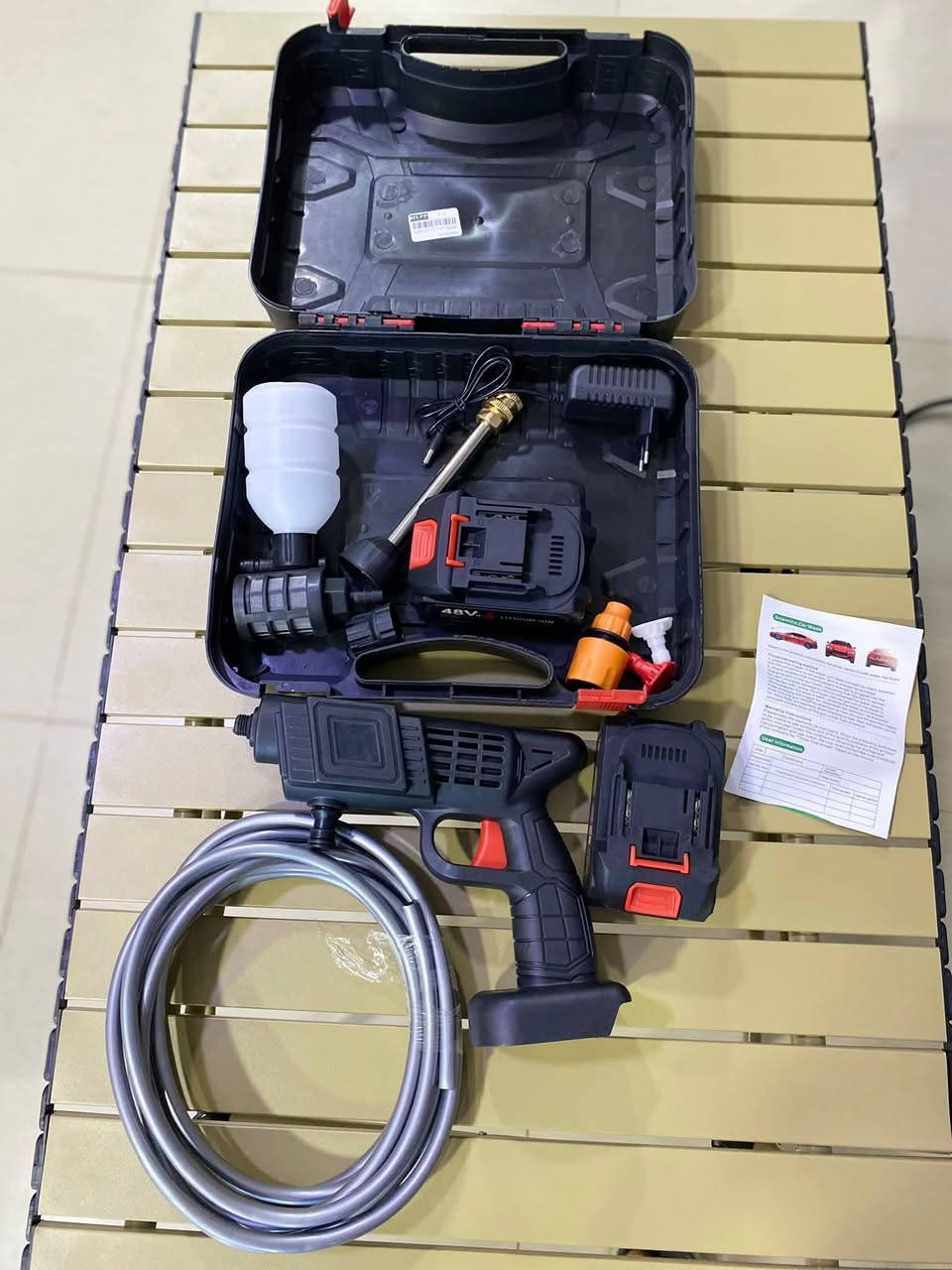 متوفر فارة شحن غسل متعددة الاستخدامات للسيارات او للحدائق كامله مع كل الملحقات دبل بطارية ليثيوم بسعر مناسب للاستفسار *********** واتساب أو خاص
