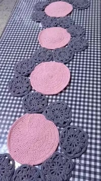 مفرش طاولة كروشيه • خيط قطن • قابل للتنفيذ