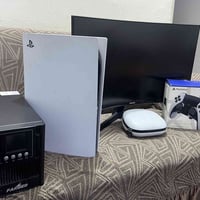 بلي ستيشن 5 جديد بعده مستخدم قليل شاشة سامسونك 2k منحنية 180h  جوستك ا...