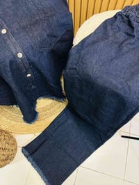 #سوت نسائي جينز 💙  موديل يجنن خامه ثقيل  قياسات من 38 الى 46   للحجز و...