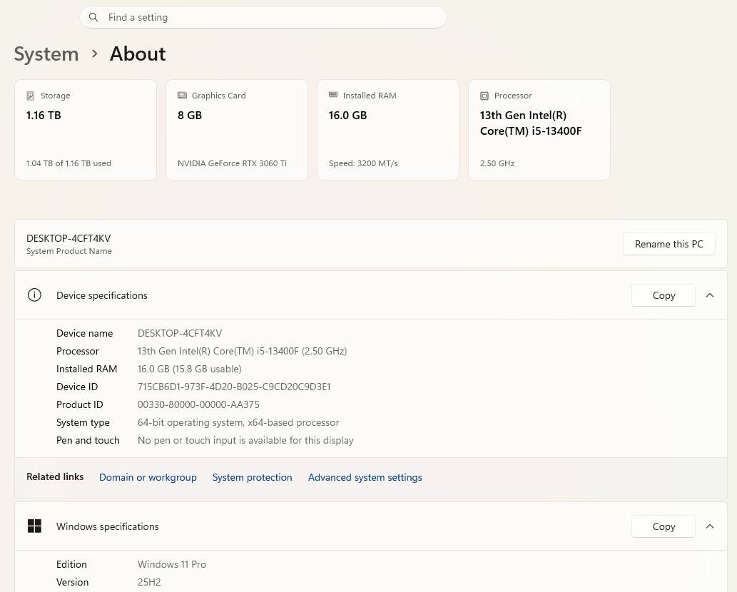 رمضان كريم

التجميعة للبيع 🤍
cpu : intel core i5 13400f 
gpu : nvidia asus 3060ti dual fan oc edition 8gb 
ram : Team group T-force 8x2 3600 mhz ddr4
Motherboard : asus prime h610m-k d4
Cpu fan : gamdias
Psu : fsp hyperK 600w

Storage : 💾
M.2 256gb
Ssd lexar 1tb

Case : mid tower galax revolution black 

Monitor 🖥️ : avetron curved va 2k 180hz 1ms 27بوصة rgb

ملحقات : 
كيبورد ميكانيكل ⌨️ redragon fizz rgb 60% 
ماوس كيمنك 🖱️scorpion rgb assisted
+ ماوس باد كبير هدية 
سماعات مكبر صوت ستريو 🔊

كارتونات القطع موجودة بعدهن جدد

التجميعه من جبتها لحد الان ما مستخدمه الا ايام معدوده وبدون ضغط تخبل وبالعافية علياخذها كيمنك و تصميم و كلشي 😎
السعر مناسب علق ويجيك بالخاص و تحياتي للجميع 🌹
واتساب *********** مكاني بابل حله حي صحة
