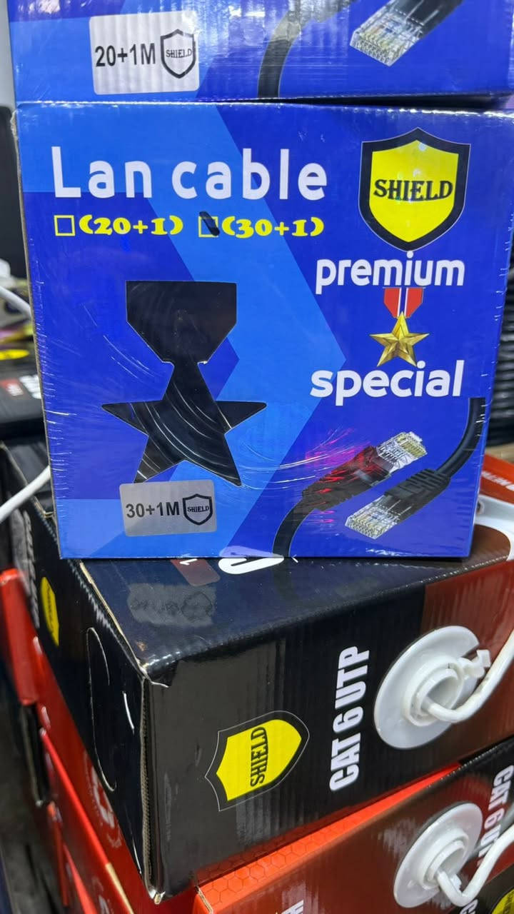 � كيبلات إنترنت CAT6 – SHIELD 🛡
بضمان حقيقي سنة كاملة ✔️

⚡ نحاس أصلي 
⚡ أداء ثابت وسرعة عالية
⚡ تحمّل ممتاز للشغل اليومي

📏 الأطوال المتوفرة:
• 20 متر
• 30 متر
• 40 متر
• 50 متر

📞 للتواصل والاستفسار:
***********
