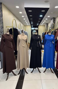 فستان كلوش • دابل تركي • مقاسات ٣٨-٤٨