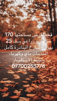 قطعة ارض مساحتها 170 متر طابو زراعي سند 25 كامل الخدمات ماء و كهرباء و تبليط بهرز- شارع البنادرة الاستفسار *********** او مراجعة مكتب الملاك للعقار
