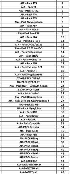 جهاز توسو الياباني للهرمونات ودلالات الأورام  (AIA-360 ( TOSOH   بحالة جيدة جدا   . 
الجهاز غني عن التعريف ومعروف بدقة نتائجه وسهولة الاستخدام. ويقوم بعمل عدد كبير من الاختبارات في نفس الوقت.

للتواصل. واتساب ***********
