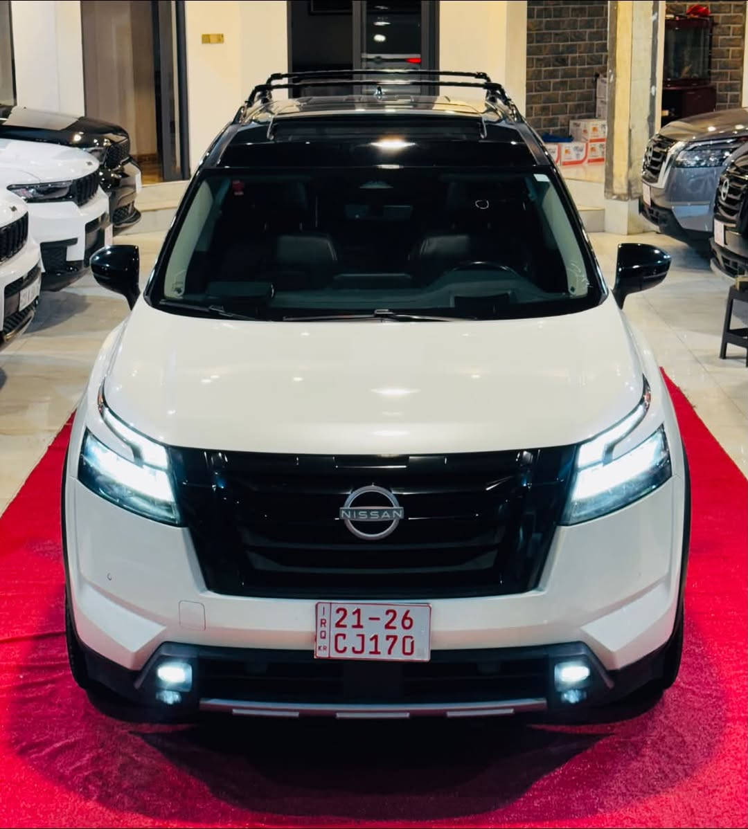 ﷽

2024
 NISSAN PATHFINDER PLATINUM.
من اعلى المواصفات 

اللون: ابيض سقف اسود

الموديل : 2024

نوع المحرك : 6 سلندر (3.5L)

عداد المسافه: 74. الف   مايل

الضرر: كما موضح بالصورة  بدون ايرباك 
صور الحادث + رقم الشاصي مرفقه في المنشور

بدون رقم وبشرط الترقيم ( اربيل - دهوك - سليمانية )

المواصفات: PLATINUM. 

فتحة بانوراما
داخل اسود 
سقف. اسود
داتا شو
كيج الكتروني
خمس كاميرات (360)
بصمه تشغيل
بصمة اربع ابواب
تشغيل عن بعد 
كشنات امامي تبريد
كشنات تدفئة 
ستيرن تدفئة 
كشنات كهرباء
رادار امامي
رادارات جانبيه
رادار خلفي
حساس خلفي
شاشه كبيرة
مانع انزلاق
كروز سرعه
هاند بريك بصمه
اوتو هولد
نظام ايكو نورمال سبورت
صندوق كهرباء
سعر 300$
7 راكب
وبقية مواصفات PLATINUM المعروفة 

العنوان :
كركوك شارع المعارض 
‏‎
معرض هشام الحمداني لتجارة السيارات ‏‎

‏‎للاتصال والاستفسار :
***********

***********

***********
