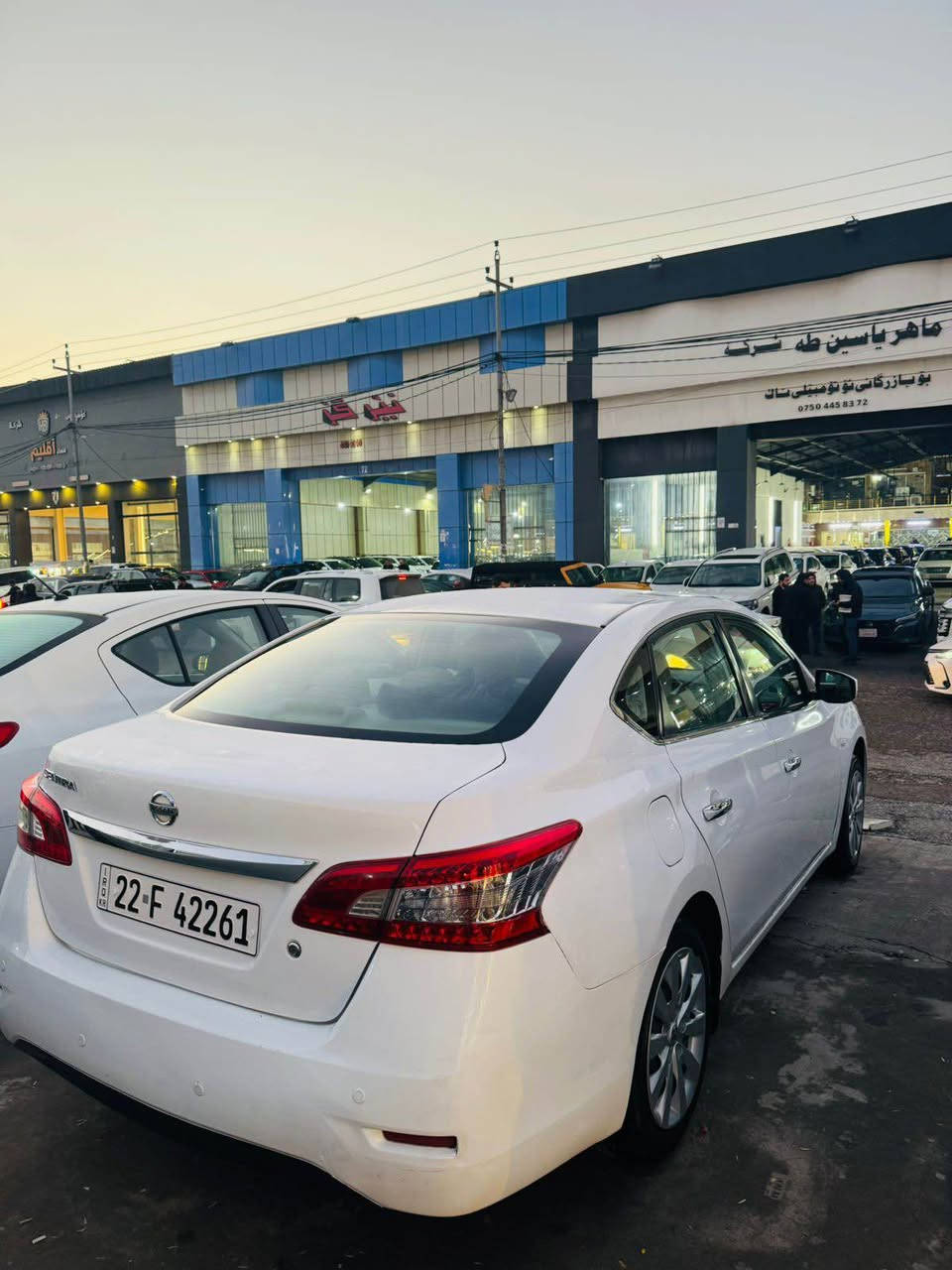 نيسان سينترا خةليجي موديل ٢٠١٧ رةنگي سپي بةفري سةيارةك جوان نوية سفري هةوليرة رةقةم سةنةوي هةموو شتيك نوية بة ناوي خومة بي سبوخ دوو شوين تةعديل هةية سعري ١١٥$ وةرةقة گورينةوةش دةكةم *********** أربيل, العراق
