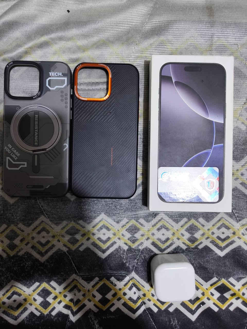 سلام عليكم
ايفون 16 برو ماكس (للبيع او مراوس )
ذاكرته /256
بطارية /89
تيتانيوم اسود 
انموذج M
غراض كاملة /كارتونة وشاحنة هدية و حافظتين هدية ولاصق كاميرات ولاصق شاشة 
السعر /1300 وبي مجال 
مكاني /نجف
للاستفسار /*********** واتساب وخاص موجود
