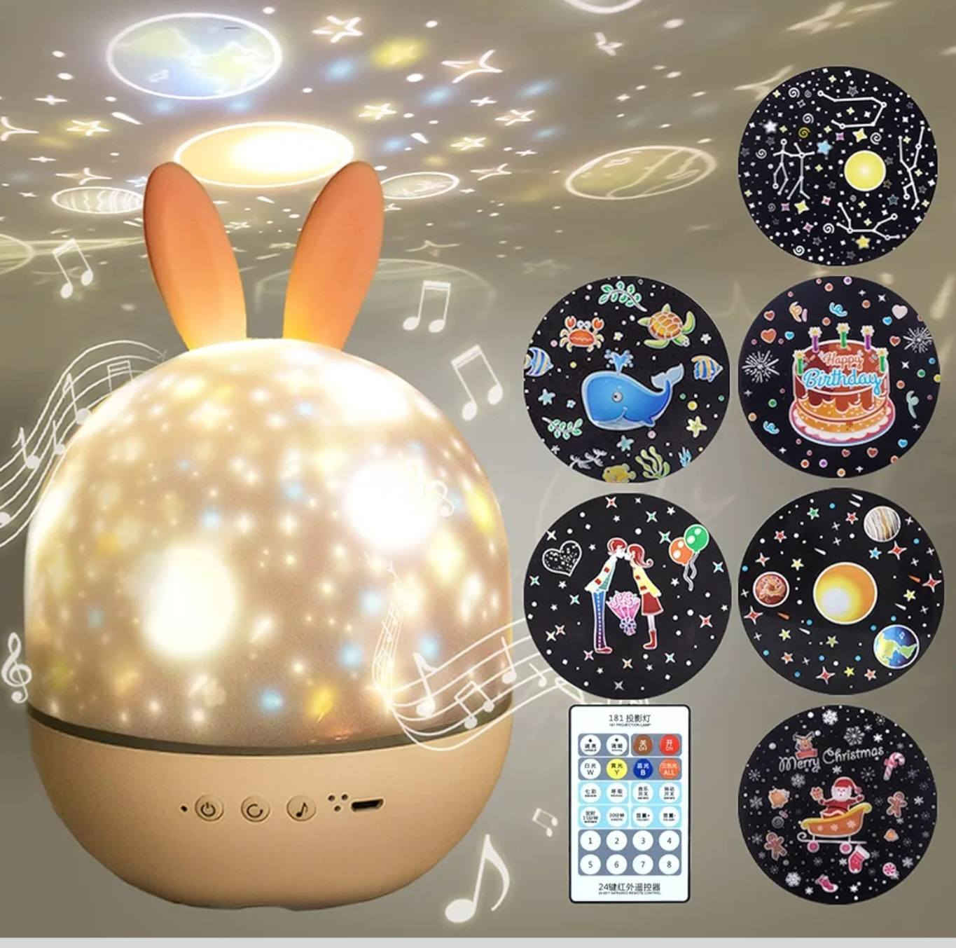 جهاز عرض ليلي للأطفال (Night Light Projector) بتصميم "أرنب ضوء القمر" (Moonlight Bunny). 
يُستخدم هذا الجهاز لخلق أجواء هادئة في غرف الأطفال من خلال عرض أنماط ضوئية على السقف والجدران، ويتميز بالخصائص التالية:
عرض ضوئي متعدد: يتضمن عادةً عدة أفلام عرض بأشكال مختلفة مثل النجوم، المحيط، وأعياد الميلاد.
تشغيل موسيقي: يحتوي على صندوق موسيقى مدمج أو مكبر صوت Bluetooth لتشغيل ألحان هادئة تساعد على النوم.
دوران 360 درجة: يدور الجهاز لتوفير عرض متحرك في أرجاء الغرفة.
جهاز تحكم عن بعد: يأتي مع ريموت كنترول للتحكم في الإضاءة والموسيقى عن بعد.
قابل لإعادة الشحن: يعمل ببطارية مدمجة يتم شحنها عبر منفذ USB. بغداد, العراق


**إذا كنت صاحب هذا الإعلان وتريد حذفه لأي سبب، رجاءا أرسل رسالة إلى الدعم الفني**
