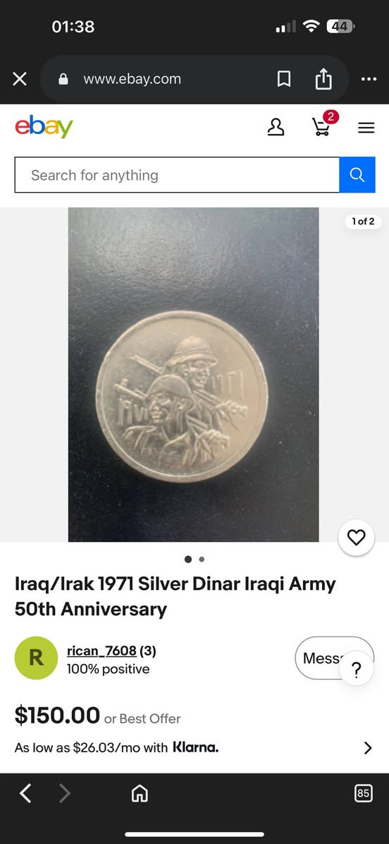 للبيع عملة عراقيه ٥٠٠ فلس ذكرى الجيش العراقي


**إذا كنت صاحب هذا الإعلان وتريد حذفه لأي سبب، رجاءا أرسل رسالة إلى الدعم الفني**