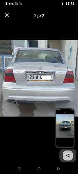 ***********
اوبل فكترا موديل 2000
محرك 1800
كير اوتوماتيك
تدفئة
تبريد يحتاج غاز
أربع تيارات جديد
كير ومحرك بدون نقص
كهربائية شغال رقم سليمانية
سنوية لحد ٢٠٢٩
السعر  42
