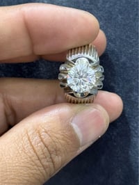 خاتم موزنايت • فضة 925 • مقاس ٢٥