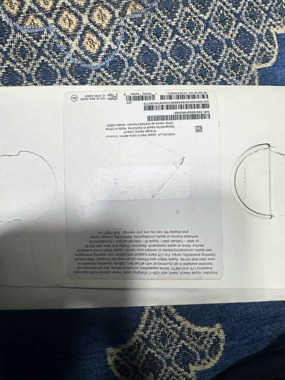 ساعه Apple Watch Ultra 49mm
Titanium
Green Alpine Loop (L)
الموديل: A2859
بطاريه 100% 
الحماية: زجاج Sapphire مقاوم للخدش
المعالج: S8 SiP
النظام: watchOS (قابل للتحديث)
السعر(500)قفل من الاخر او اتصل على الواتس اب(***********) او المراسله على الماسنجر 🩵
