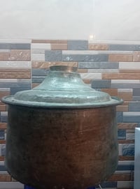 قدر نحاس أحمر • قطعة تراثية • قطر 40سم