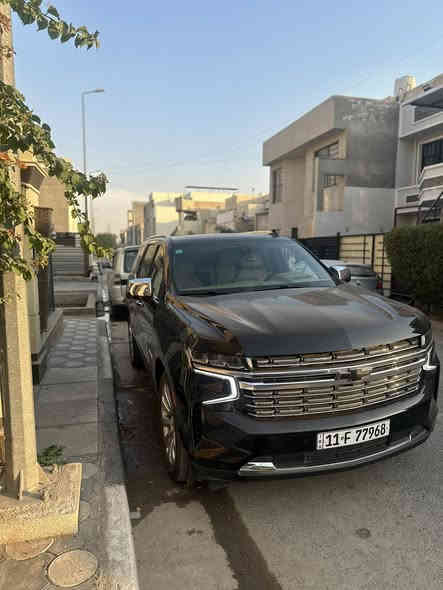 شيفروليت تاهو بريمير  2022 ( خـليـجـي وكالة المنصور)
مغلفه ppf سويدي اصلي وبي ضمان 10سنوات سعر التغليف (2250 دولار)
تخم تاير اصلي امريكي برجستون جديد 
الموديل :2022 ( خليجي )
اللون : اسود 
العداد : 39,000 km (كيلو وليس ميل)
ضمان وكاله المنصور علامه سوداء ضوء القمر
السيارة كفالة عامة  بحالة الوكالة
حجم المحرك : 5300 Cc
عدد الاسطوانات : 8 اسطوانات ( 8 سلندر )
المواصفات : 
* سقف بانوراما 
* دخول ذكي للسياره 4 أبواب ( بصمه )
* المقاعد كهربائية تدفئة و تبريد
* مقصوره الركاب من الجلد الفاخر + مغلف لحماية الكشنات  + خشب ملكي 
* شاحن وايرلس لاسلكي
* ويل 22 انج
* نظام الرؤيه : 5 كامرات رؤيه شامله ( BIRD VIEW )
* نظام التعليق مستقل
* كشنات ميموري خزن
* نظام الصوت BOSE سماعات عدد 10
* دوسات كهرباء + اناره LED
* نظام سحب مقطوره تحكم كامل + كامرة لرؤية المطوره
* نظام جكات
السيارة رقم بغداد الدولي بسمي تحويل

رقم صاحب سيارة ***********
السعر 570
