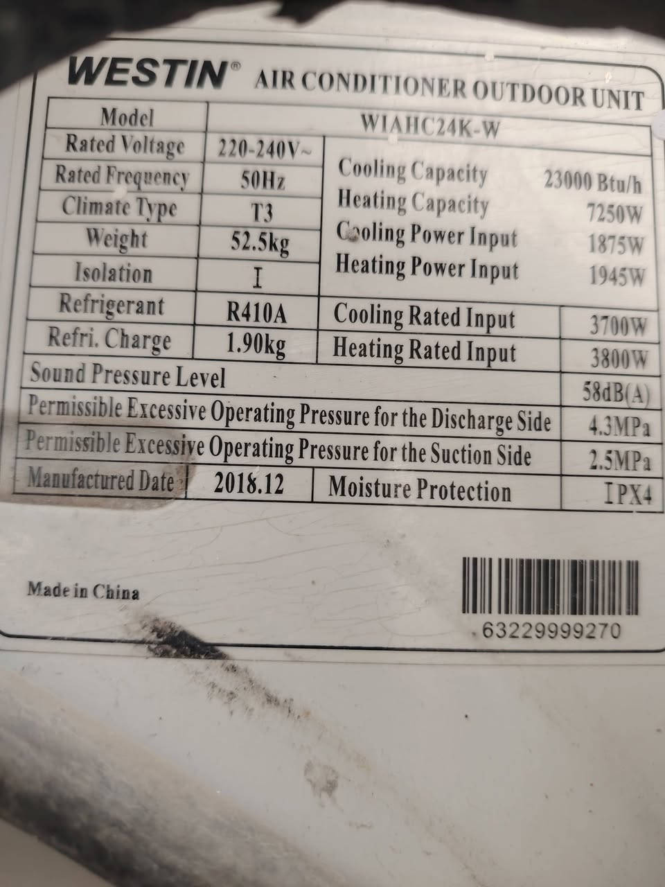 سبلت WESTIN اصلي ٢طن نظيف جدا ما داخل تصليح
 تبريد ثلج السعر ٣٧٥
 ***********
