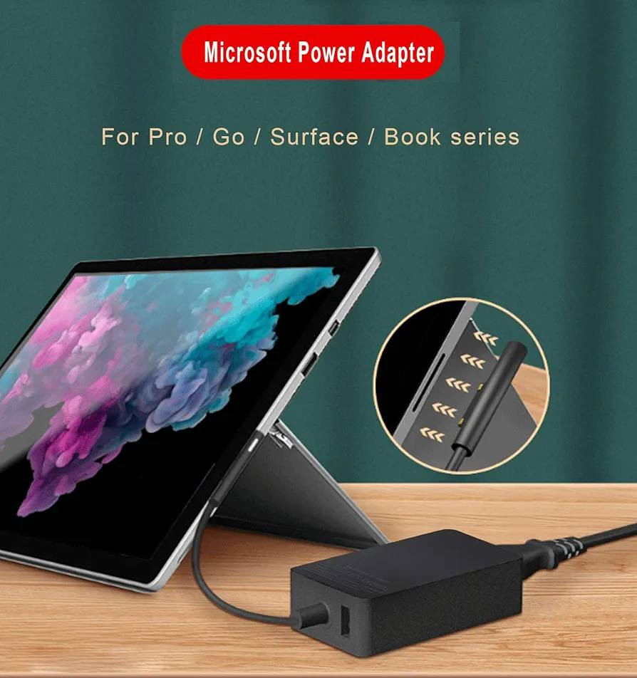 محول طاقة (شاحن) لجهاز مايكروسوفت سيرفس (Microsoft Surface).
بناءً على الصورة ونتائج البحث، قد يكون أحد الموديلات التالية:

شاحن 44 واط (15 فولت، 2.58 أمبير): متوافق مع Surface Pro 3/4/5/6/7، Surface Laptop، و Surface Book.

شاحن 65 واط (15 فولت، 4 أمبير): متوافق مع الموديلات الأحدث والأقوى مثل Surface Pro 8

تتميز هذه الشواحن عادةً باحتوائها على منفذ USB إضافي لشحن الهواتف.

شاحن سيرفيس برو 44 واط، 15 فولت 2.58 امبير، مايكروسوفت سيرفس ...

أهم النقاط البارزة · الإدخال: تيار متردد 100-240 فولت (الاستخدام العالمي) الإخراج: 15V 2.58A 44W. · مع منفذ USB: 5 فولت 1 امبير، USB 2.0. اشتري شاحن سيرفيس برو ...


**إذا كنت صاحب هذا الإعلان وتريد حذفه لأي سبب، رجاءا أرسل رسالة إلى الدعم الفني**