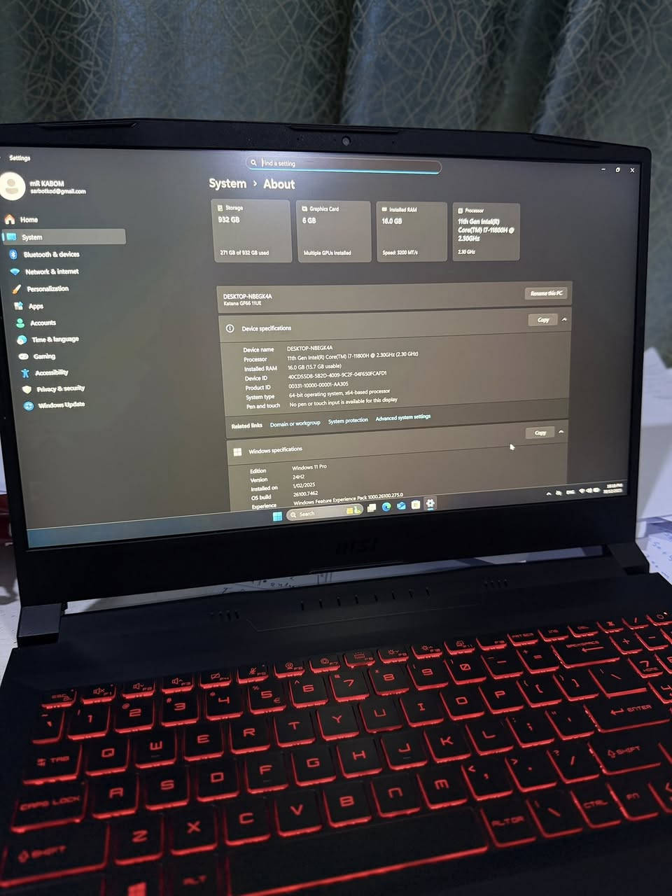 💻 MSI GF66 Katana
 • المعالج: Intel Core i7-11800H (الجيل 11)
 • كرت الشاشة: RTX 3060 ‏(6G
 • الرام: 16GB DDR4
 • التخزين: SSD ‏1TB تقريبًا (932GB فعلي)
 • الشاشة: 2k 165hz
 • النظام: Windows 11 Pro
     • البطارية حالته 100‎%‎ 
 • الحالة: مستعمل
للتواصل ***********
العنوان بغداد حي الخضراء
