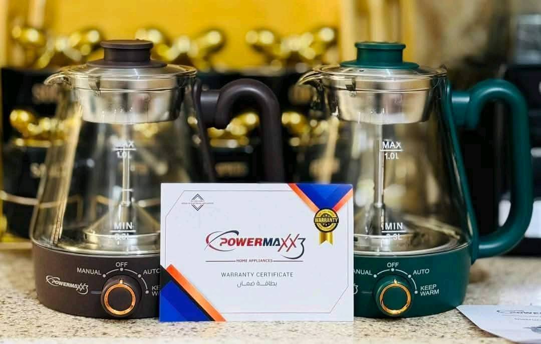 شاي يعدل الراس بعد الفطور بهذا القوري 
وادعولي 🤗 يشتغل ع المولد هم ✅

لكثرة الطلب على قوري تحضير الشاي الفاخر توفر الان ●●●
لتحضير الشاي.البغدادي 

 قوري تحضير الشاي الفاخر والجديد كليا وبمواصفات عاليه جدا ☕☕☕☕
١- ماركه POWERMAXX3 الألمانية 🇩🇪 🇩🇪 🇩🇪
٢- الجهاز بقوة ٦٠٠ واط فقط يعني تيار كهربائي قليل 🌟🌟
٣- سعه القوري ١ لتر 🍮🍮🍮
٤- تحكم بجميع عمليات التحضير يعني ... تشغيل مستمر أو إطفاء الجهاز ذاتيا عندما يتم تحضير الشاي .... أو يمكن ضبط الجهاز ليبقى الشاي محافظ على الحرارة KEEP WARM 🌟
٥ - يمكن إستعمال الجهاز كغلايه ماء فقط 🌟🌟🌟
٦ - مصنوع من أجود أنواع البايركس والستانلس ستيل الغذائي وبمواصفات عاليه 👌👌👌

للحجز والأستفسار مراسلتنا 📩 📨 
او الاتصال ***********
التوصيل بغداد وجميع المحافظات 🇮🇶 🚚 
