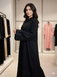 دشداشة نسائي • كشمير • سواد فاحم