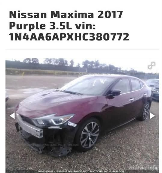 سلام عليكم عندي نيسان مكسيما لل بيع بسعر حلو موديل2017   بيها  قطعتين وشوية بارد لون ماروني وتس اب الرقم بس وتس *********** مكان اربيل
