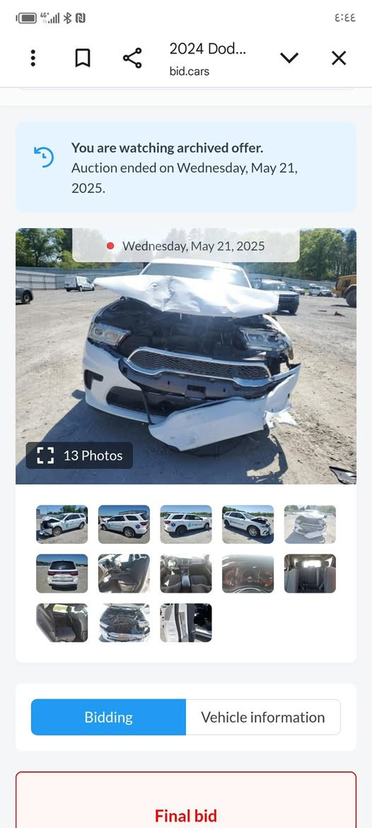 السلام عليكم
دورنكو 2024 رقم اربيل السياره حاليا بالبصره 
تبديل جاملغ وبنيد 
ماشيه 22 الف
محرك 3600
مواصفات عاديه بصمه أبواب وتشغيل 
كشن كهرباء
تدفئه وتبريد بالكشنات

السعر المطلوب 270
اي استفسار حاضر 
***********
صور الحادث مرفقه مع المنشور 
مع ملاحظه العلامات الي موجوده ع السياره هاي ستيكرات 
وحاليا غير موجوده
