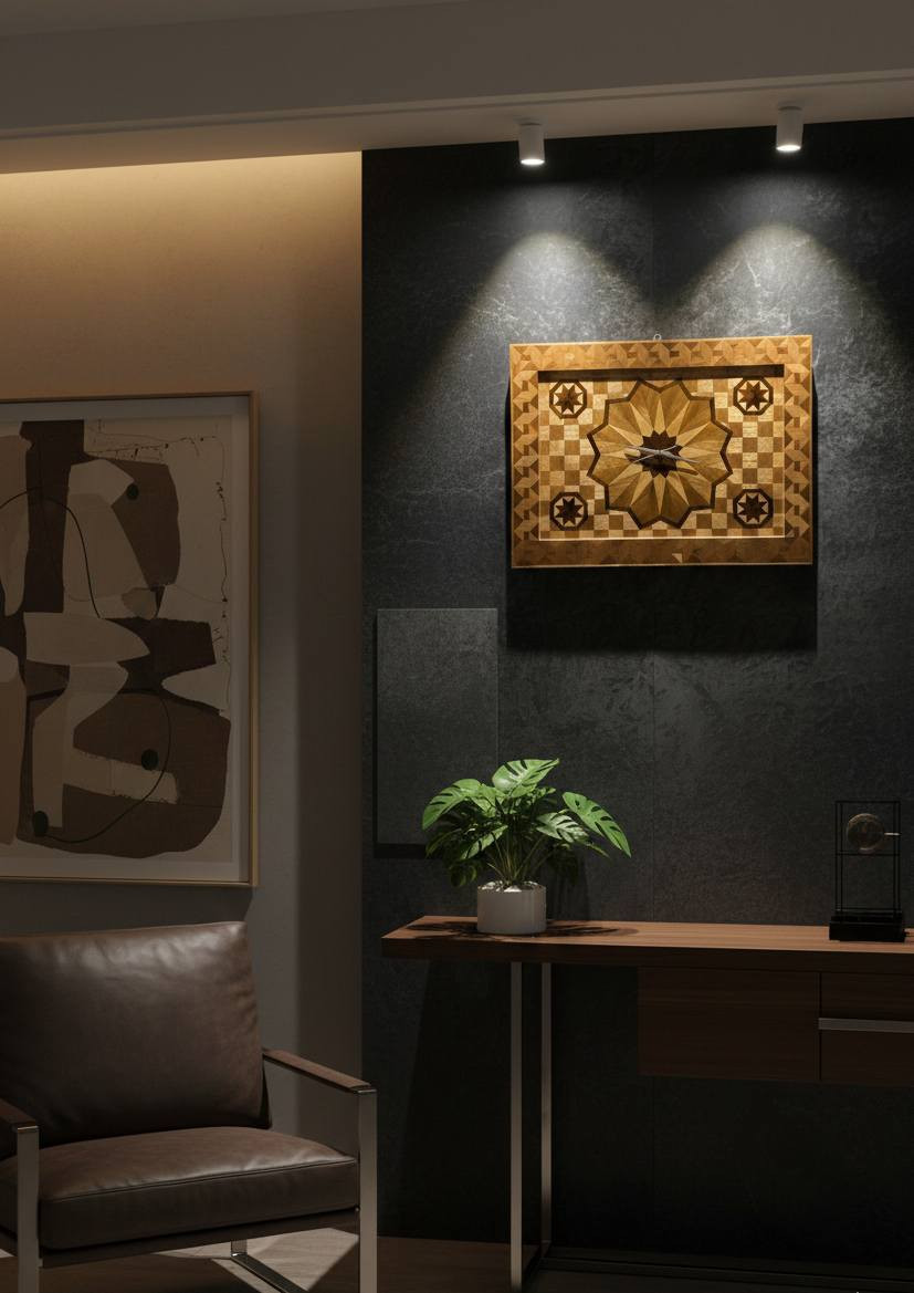 شلونكم يا أهل الذوق.. 🌹
اليوم حبيت أراويكم قطعة اشتغلتها بكل حب ودقة، مو مجرد ساعة، هي لوحة فنية تجسد أصالة شغلنا اليدوي.
​هذه الساعة هي عبارة عن "موزاييك خشبي" هندسي، جمعت بيها أرقى أنواع الخشب الطبيعي:
🪵 خشب الجوز: بجماله وهيبته.
🪵 خشب الصاج: بقوته وعمره الطويل.
🪵 خشب الجاوي: اللي ينطي تباين وتناسق مريح للعين.
​شغل يدوي عراقي (Handmade) بنسبة 100%، . هي ألوان الخشب الطبيعي تحكي قصة الإبداع. 🇮🇶
​تناسب جداً المكاتب الفخمة، أو صدر الصالة، وحتى كهدية "تبيض الوجه"
القياس 83*61


**إذا كنت صاحب هذا الإعلان وتريد حذفه لأي سبب، رجاءا أرسل رسالة إلى الدعم الفني**