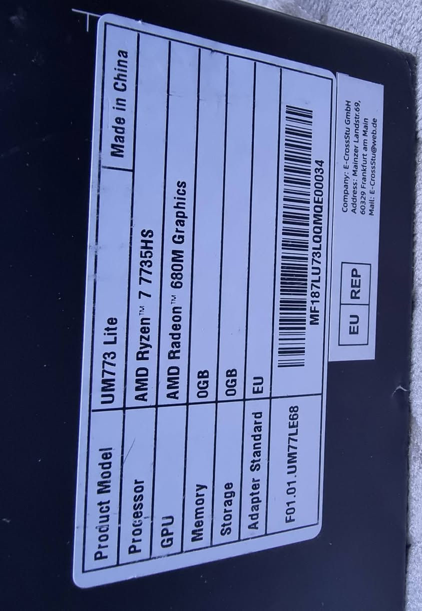 مني بي سي MINI PC العاب وبرامج هندسيه....
للبيع مني بي سي مخصص للبرامج المتعدده
 والالعاب بمعالج عملاق جديد غير مستعمل ......
((بدون رام فقط جيب رام وشغلها هارد بيها ........ 
سعة الهارد 256))
المواصفات// 
☢️معالج AMD Ryzen™ 7 7735HS 
☣️وبطاقة رسومات Radeon™ 680M
⛔️قناة DDR5 مزدوجة - 4800 ميجاهرتز
🚫محرك أقراص الحالة الصلبة M.2 2280 PCIe4.0 
(حتى 2 تيرابايت)
♾️فتحة قرص صلب SATA مقاس 2.5 بوصة
⭕️ويندوز 11 وواي فاي 6 وبلوتوث 5.2
       ((((((((( السعر 350 الف ))))))))
بغداد /مدينة الصدر/***********
