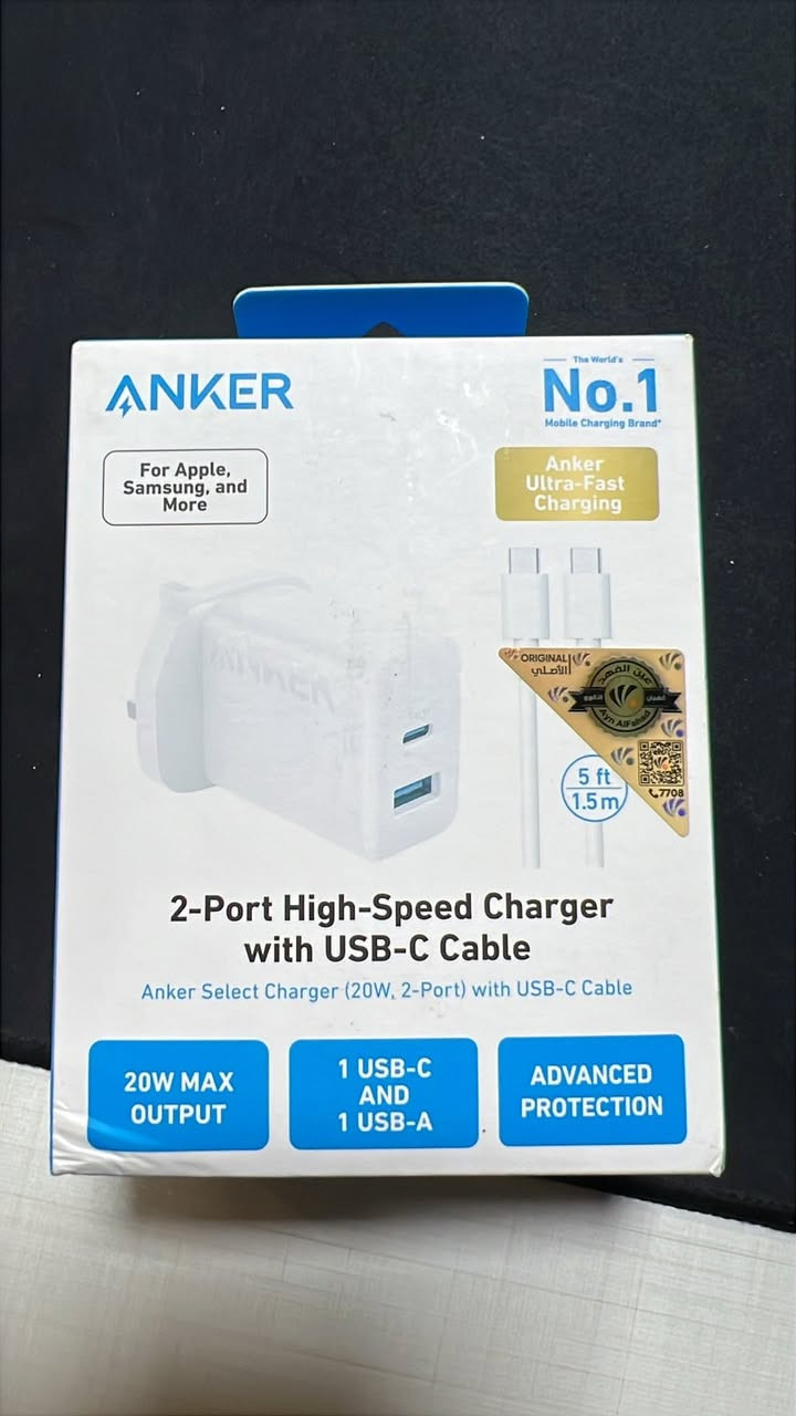 سلام عليكم
كل منتجات انكر متوفر 
من كيبلات متر ومترين من 60 واط الى 240 واط
شواحن بأنواعها 
باورات انكر 200 واط متوفر
لاواصق شاشه انكر
اليحب يطلب يراسلني على واتساب
***********
