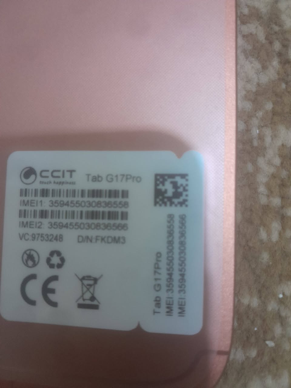 تابلت CCIT G17proبطاريه10000ملي انبير رام 16 ذاكره 512 ياخد 2سيم كارت مكاني اربيل بنصلاوه قفله 120او مراوس بتلفون هونر او ما شابه ذلك على قدر سعره لا يوجد عندي توصيل


**إذا كنت صاحب هذا الإعلان وتريد حذفه لأي سبب، رجاءا أرسل رسالة إلى الدعم الفني**
