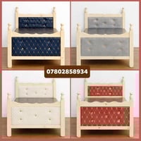 سرير نفر خشب • دوشمة جلد • ٢٠٠×٨٠ سم