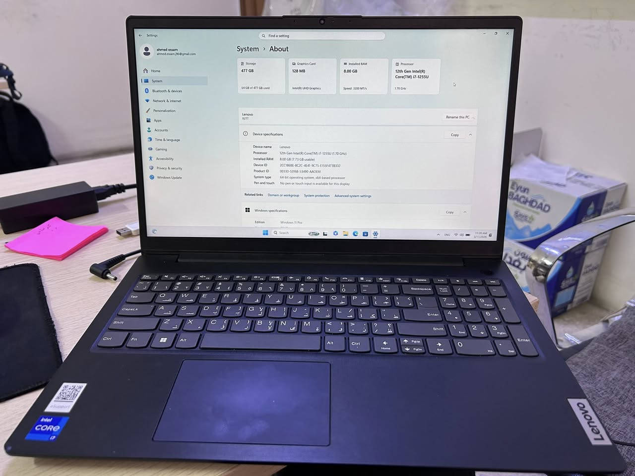 لابتوب مستعمل للبيع المواصفات موضحه بالصور
الابتوب نظيف جدا + كارتونه الخاصه + شاحنه الاصليه 
بغداد السيديه 
واتساب ***********
السعر 600 الف
