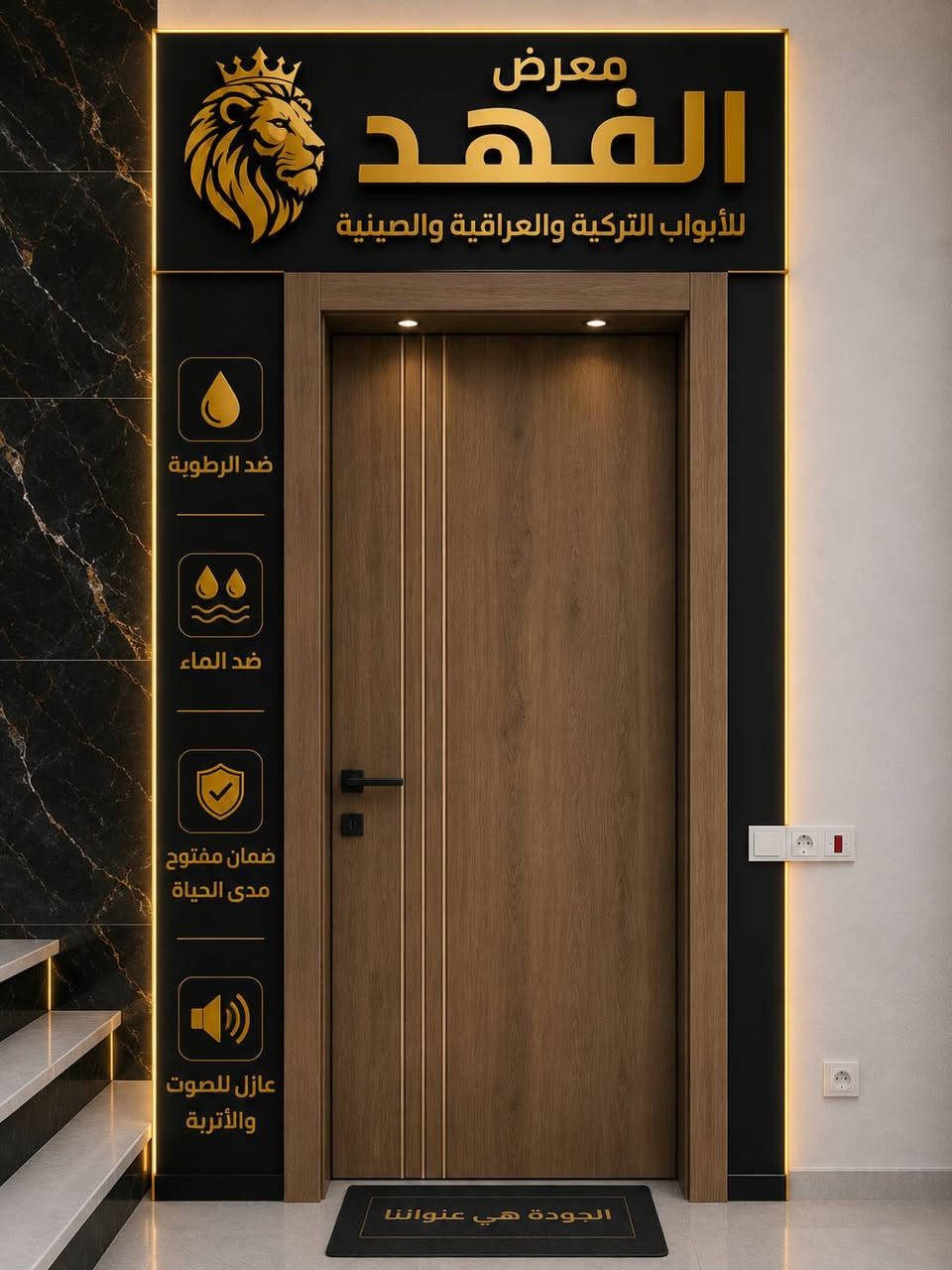 ✨ وصلت أحدث تشكيلة من الأبواب الفخمة إلى معرض الفهد ✨

إذا كنت تبحث عن الجودة، الأناقة، والمتانة، فاختيارك موجود عندنا.

🚪 أبواب تركية – عراقية – صينية
✔️ تصاميم عصرية وفخمة
✔️ مقاومة للماء والرطوبة
✔️ عزل للصوت والأتربة
✔️ جودة عالية وأسعار تنافسية

📍 العنوان: خان بني سعد – الشارع العام – مقابل مطعم آل حاوي – حي الانتصار.

📞 للاستفسار والطلب: *********** 

معرض الفهد للأبواب
فخامة تبدأ من باب منزلك... أهلاً وسهلاً بزيارتكم.
