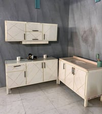 كاونتر ارضي وملحق متر ونص  سنك  متر وعشرين  السنك مرمر صناعي      السع...